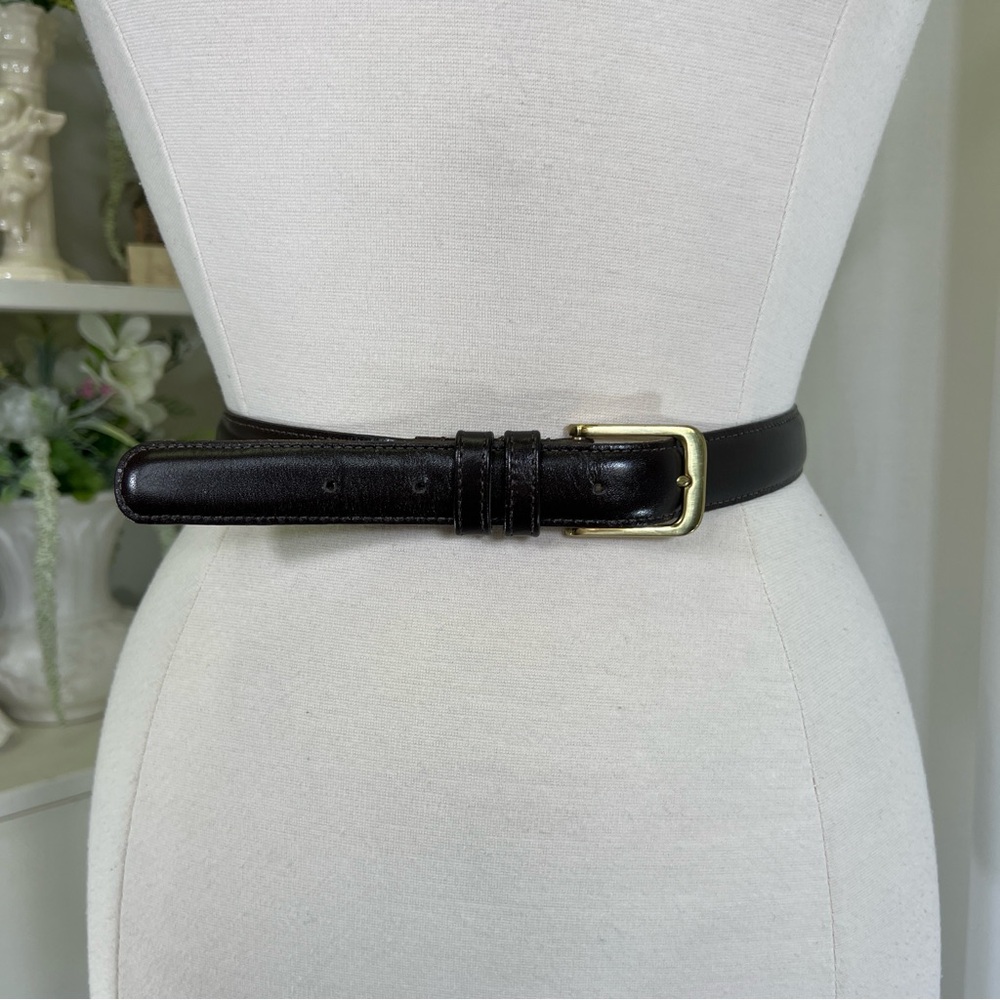 Coach Mocha Leather Belt Size 42 Made in America
